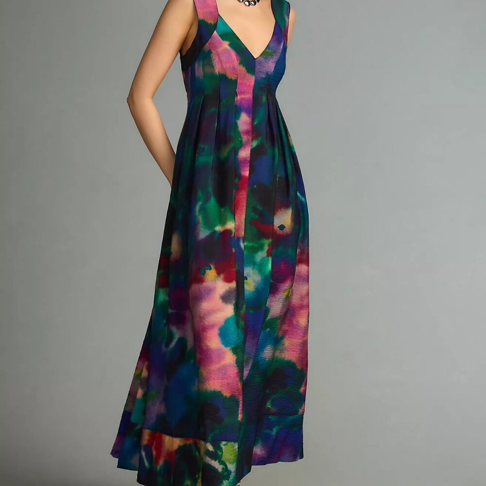 Anthropologie watercolor Maxi Dress